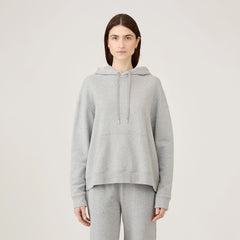 Sunspel Womens Loopback Hoody Grey Melange - Parasol Store