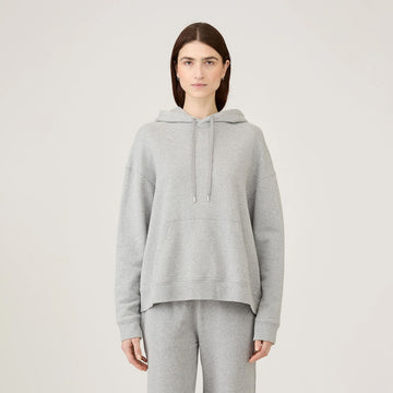 Sunspel Womens Loopback Hoody Grey Melange