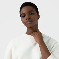 Sunspel Womens Loopback Sweatshirt Archive White - Parasol Store