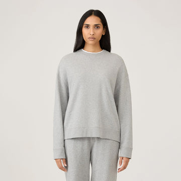 Sunspel Womens Loopback Sweatshirt Storm Blue