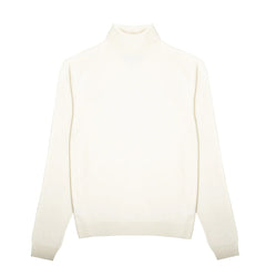 Sunspel Womens Merino Silk Roll Neck Sweater Ivory - Parasol Store