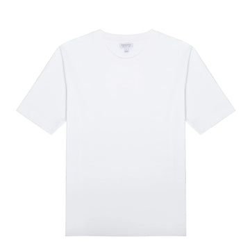 Sunspel Womens Mid Sleeve T-Shirt White