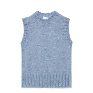 Sunspel Womens Mohair Vest Cornflower