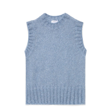 Sunspel Womens Mohair Vest Cornflower