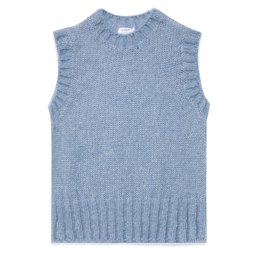 Sunspel Womens Mohair Vest Cornflower - Parasol Store