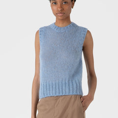 Sunspel Womens Mohair Vest Cornflower - Parasol Store