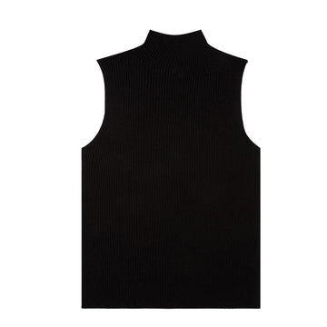 Sunspel Womens Mulberry Silk Rib Vest Jumper Black
