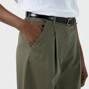 Sunspel Womens Pleated Chino Pale Khaki - Parasol Store