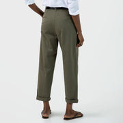 Sunspel Womens Pleated Chino Pale Khaki - Parasol Store