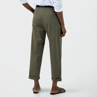 Sunspel Womens Pleated Chino Pale Khaki - Parasol Store