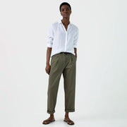 Sunspel Womens Pleated Chino Pale Khaki - Parasol Store