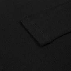 Sunspel Womens Rib L/S Roll Neck Black - Parasol Store