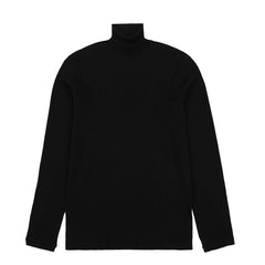 Sunspel Womens Rib L/S Roll Neck Black - Parasol Store