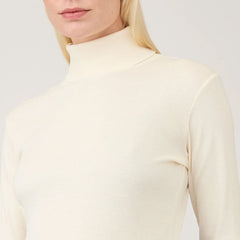 Sunspel Womens Rib L/S Roll Neck Ecru - Parasol Store