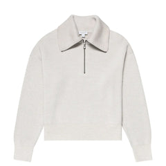 Sunspel Womens Ribbed Half Zip Jumper Ecru - Parasol Store