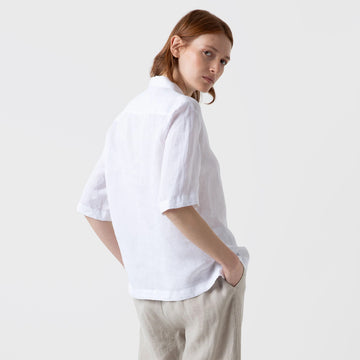 Sunspel Womens S/S Shirt White - Parasol Store