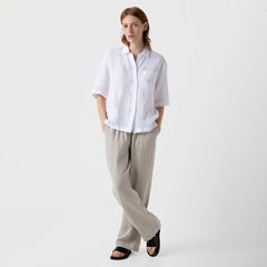 Sunspel Womens S/S Shirt White - Parasol Store