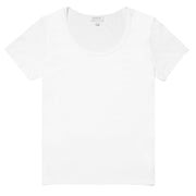 Sunspel Womens Scoop T-Shirt White Sunspel