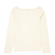 Sunspel Womens Slash Neck L/S Top Ecru - Parasol Store