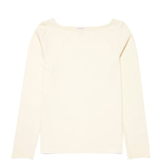 Sunspel Womens Slash Neck L/S Top Ecru - Parasol Store