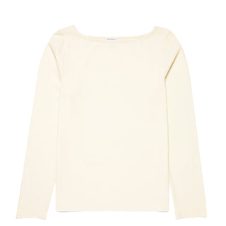 Sunspel Womens Slash Neck L/S Top Ecru - Parasol Store