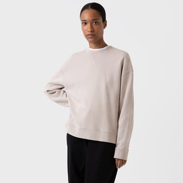 Sunspel Womens Sweatshirt Light Sand - Parasol Store