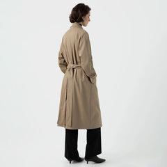 Sunspel Womens Trench Coat Dark Stone - Parasol Store