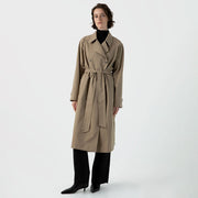 Sunspel Womens Trench Coat Dark Stone - Parasol Store