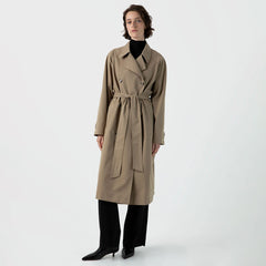 Sunspel Womens Trench Coat Dark Stone - Parasol Store