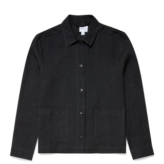 Sunspel Womens Twin Pocket Jacket Black - Parasol Store