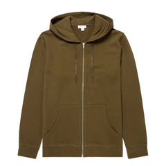 Sunspel Zip Hoody Loden Green