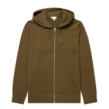 Sunspel Zip Hoody Loden Green