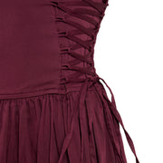 Damson Madder Angelina Cotton Satin Dress Fig - Parasol Store
