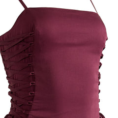 Damson Madder Angelina Cotton Satin Dress Fig - Parasol Store