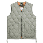 Taion Womens Military Soft Shell V Neck W-Zip Down Vest Dark Sage Green - Parasol Store