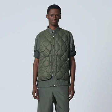 Taion Military V-Neck W-Zip Down Vest Soft Shell Olive