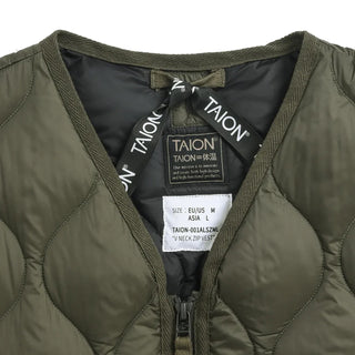 Taion Military V-Neck W-Zip Down Vest Soft Shell Olive
