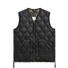 Taion Military V Neck W-Zip Down Vest Black