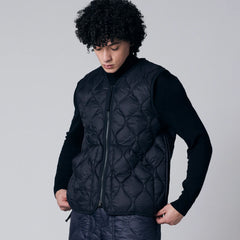 Taion Military V Neck W-Zip Down Vest Black