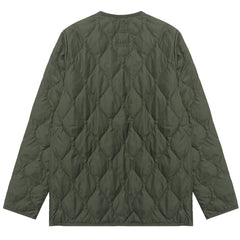 Taion Military Zip V Neck Down Jacket Olive Taion