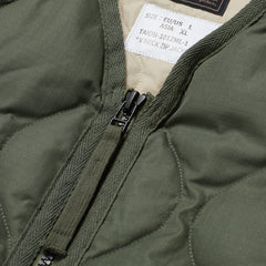 Taion Military Zip V Neck Down Jacket Olive Taion