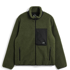 Taion Mountain Boa Fleece High-Neck Jacket Dark Olive