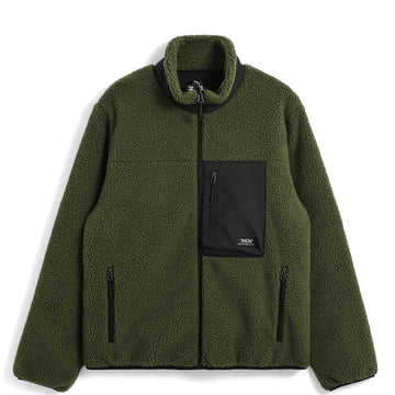 Taion Mountain Boa Fleece High-Neck Jacket Dark Olive