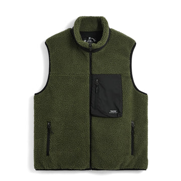 Taion Mountain Boa Fleece High-Neck Vest Dark Olive