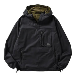 Taion Mountain Non Down Reversible Hooded Jacket Dark Olive / Dark Navy - Parasol Store