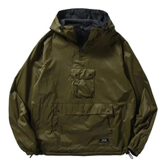 Taion Mountain Non Down Reversible Hooded Jacket Dark Olive / Dark Navy - Parasol Store