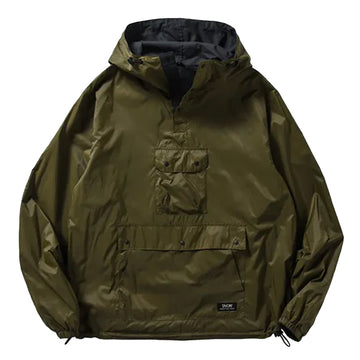 Taion Mountain Non Down Reversible Hooded Jacket Dark Olive / Dark Navy - Parasol Store