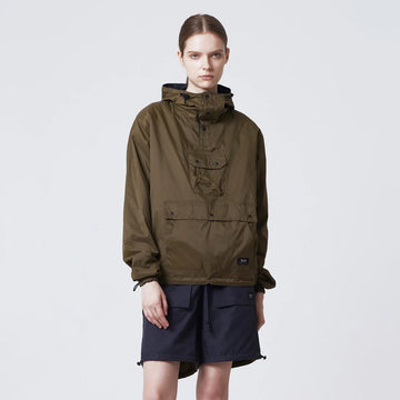 Taion Mountain Non Down Reversible Hooded Jacket Dark Olive / Dark Navy - Parasol Store