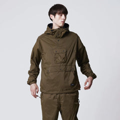Taion Mountain Non Down Reversible Hooded Jacket Dark Olive / Dark Navy - Parasol Store
