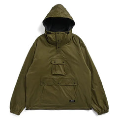 Taion Mountain Non Down Reversible Hooded Jacket Dark Olive / Dark Navy - Parasol Store